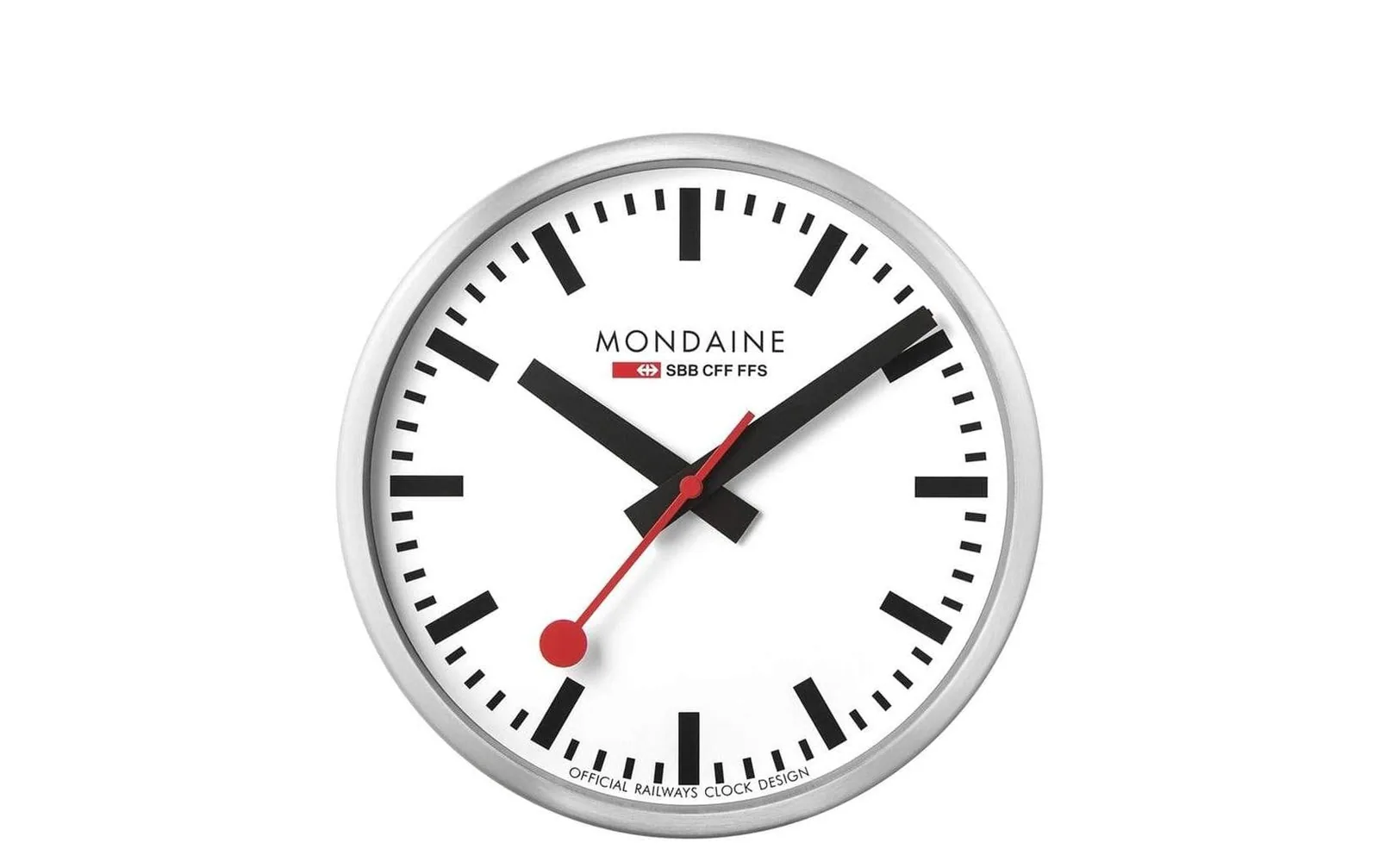 Mondaine Wanduhr WIFI stop2go Ø 25 cm, Silber/Weiss