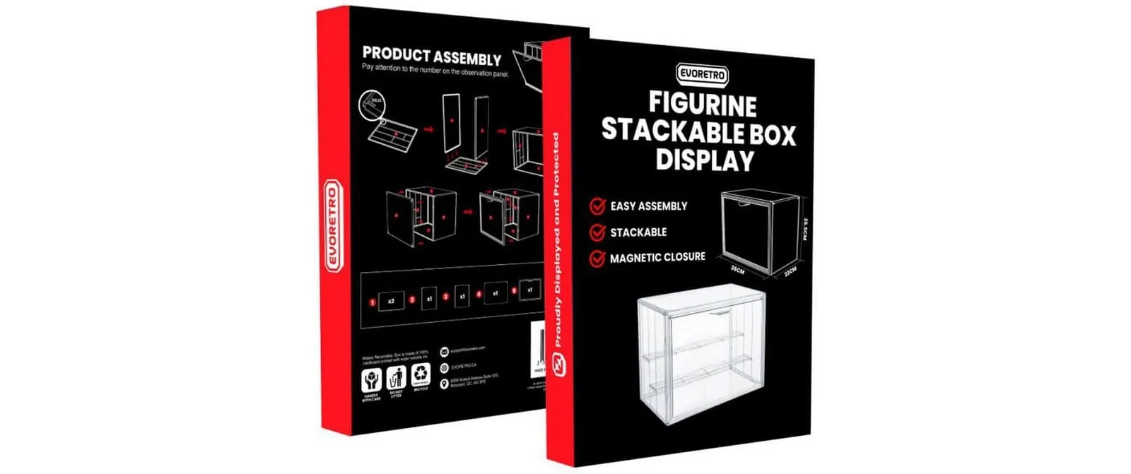 EvoRetro Acryl Box Display Case Figuren Stapelbar