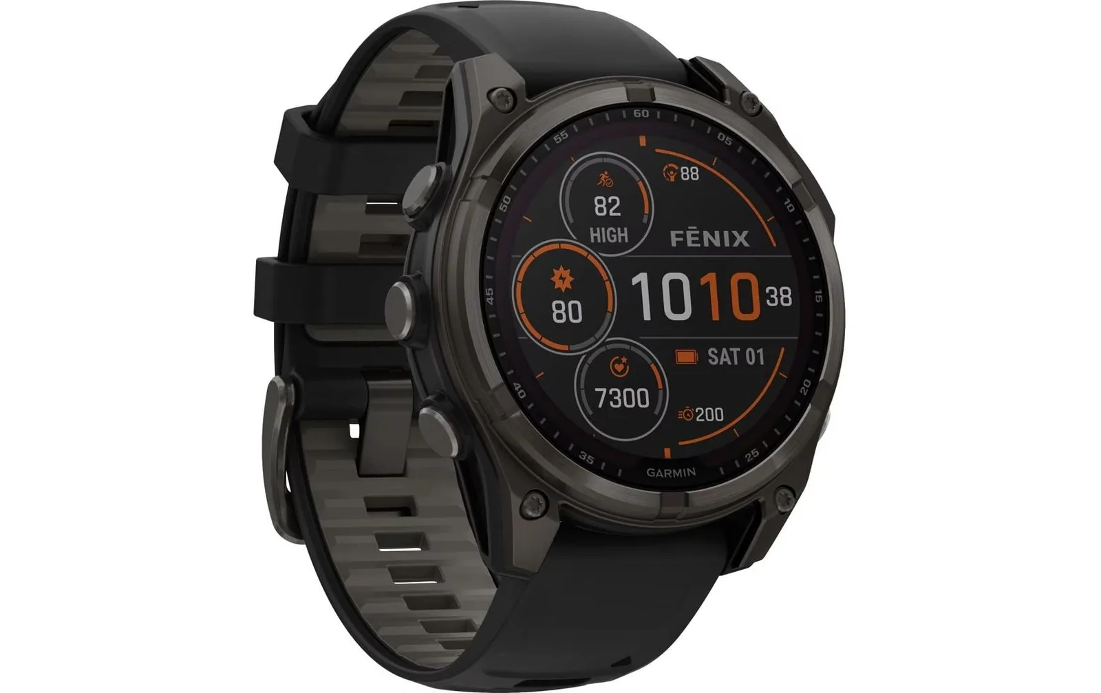 GARMIN Sportuhr Fenix 8 Solar Sapphire, 47 mm Schwarz
