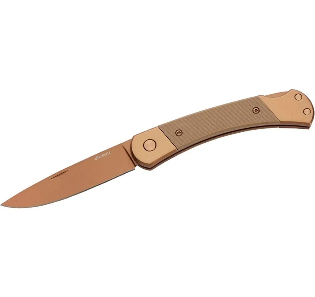 Herbertz Taschenmesser Titanbeschichtung Rosengold D2, Medium, Sand