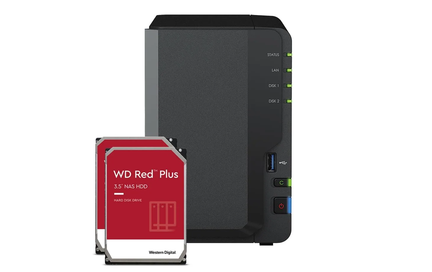 Synology NAS DiskStation DS223, 2-bay WD Red Plus 4 TB