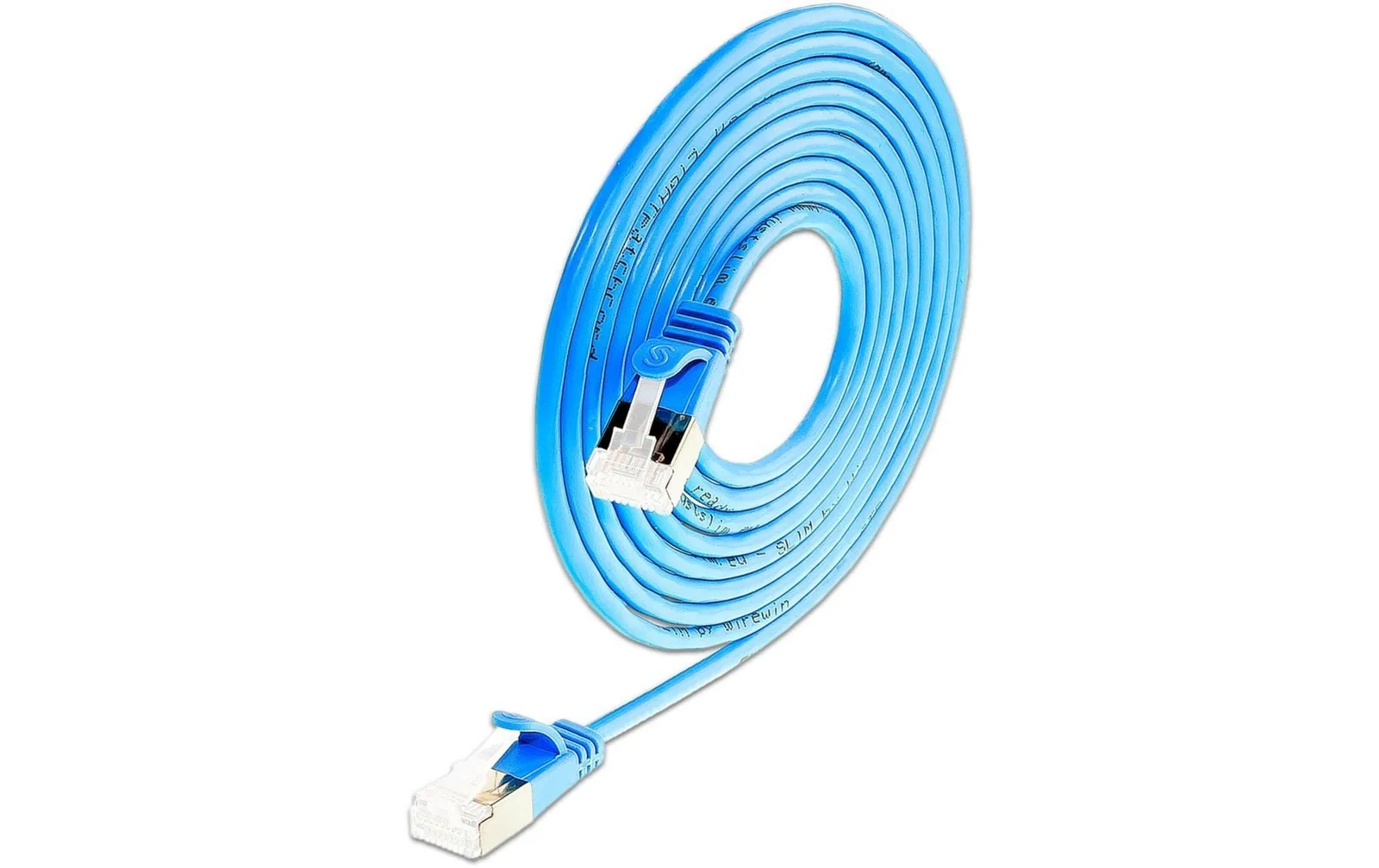 SLIM Slimpatchkabel RJ-45, Cat 6A, U/FTP, 0.15 m, Blau,50-Pack
