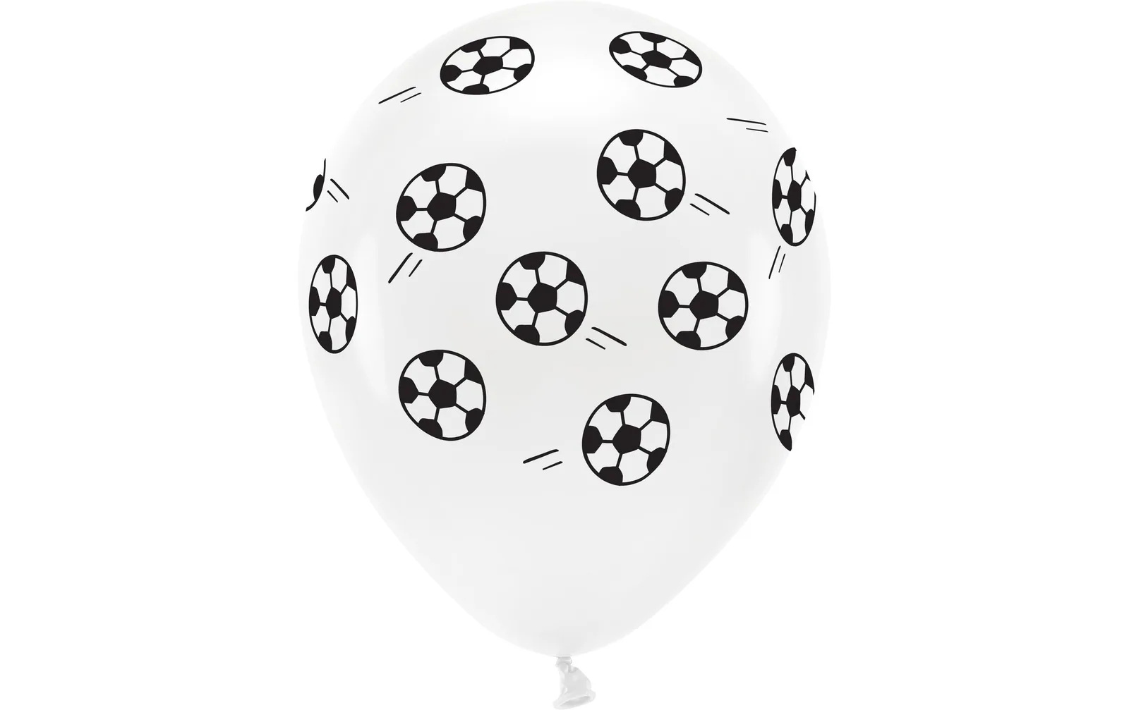 Partydeco Luftballon Eco Fussball 33 cm, 6 Stück, Schwarz/Weiss