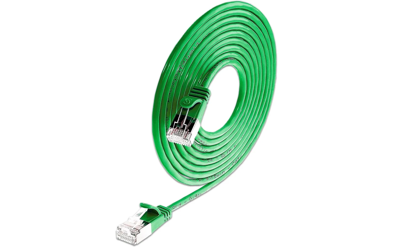 SLIM KAT6 Lightpatchkabel rund, U/FTP, Ø 3.8 mm, grün