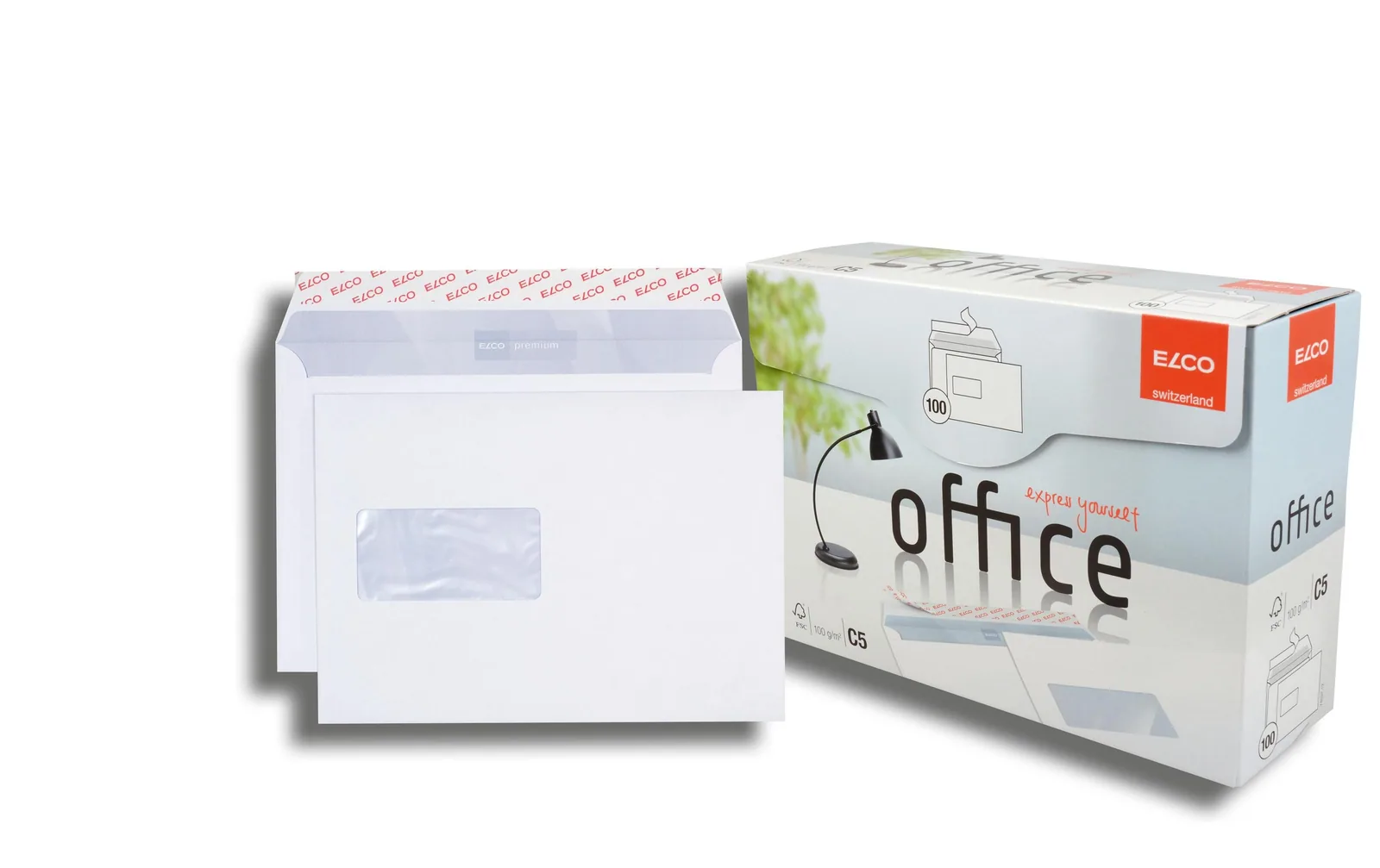 ELCO Couvert Office Box C5 mit Fenster links, 100 Stück
