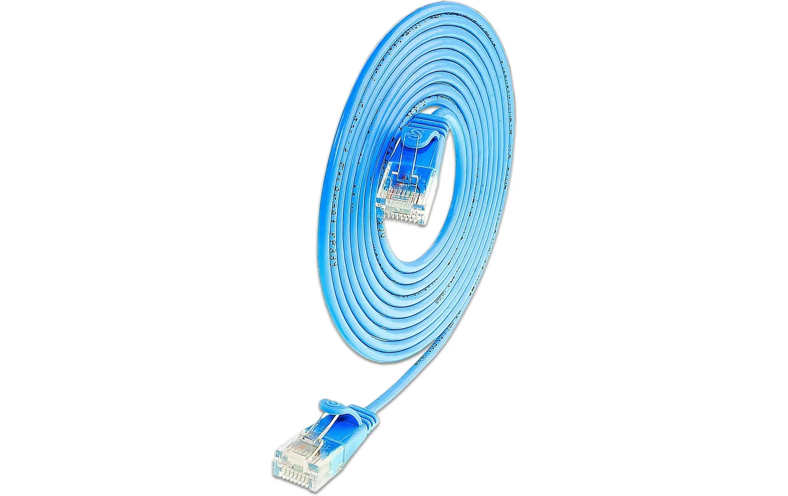 SLIM KAT6 Lightpatchkabel rund, U/UTP, Ø 2.8 mm, blau