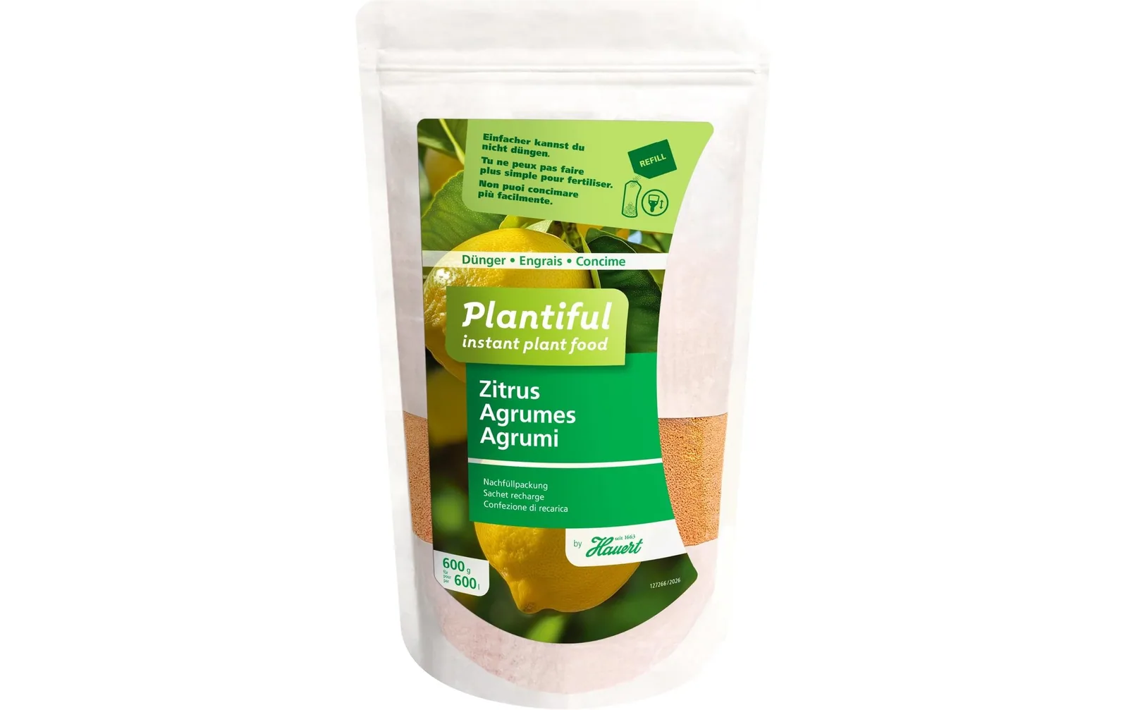 Hauert Dünger Plantiful Zitruspflanzen Refill 600 g