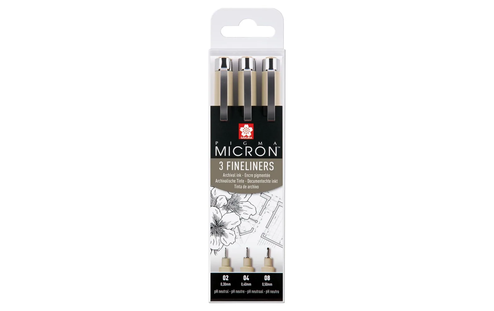 Sakura Fineliner Pigma Micron 3-teilig