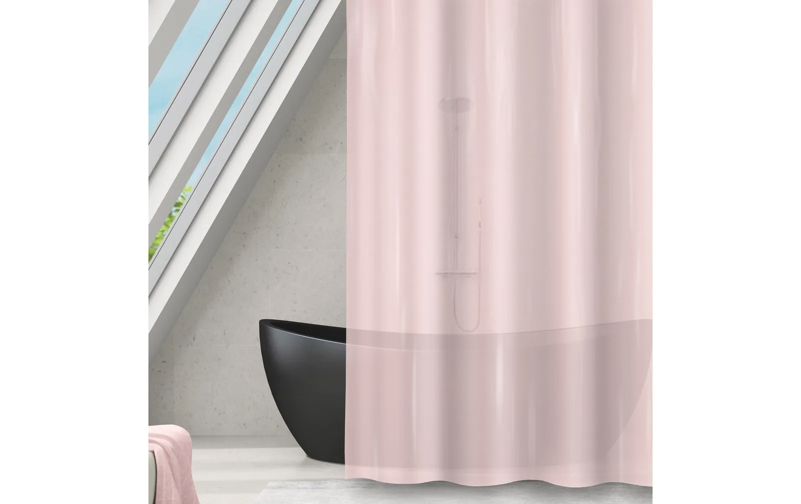 MSV Duschvorhang Romana 180 x 180 cm, Rosa