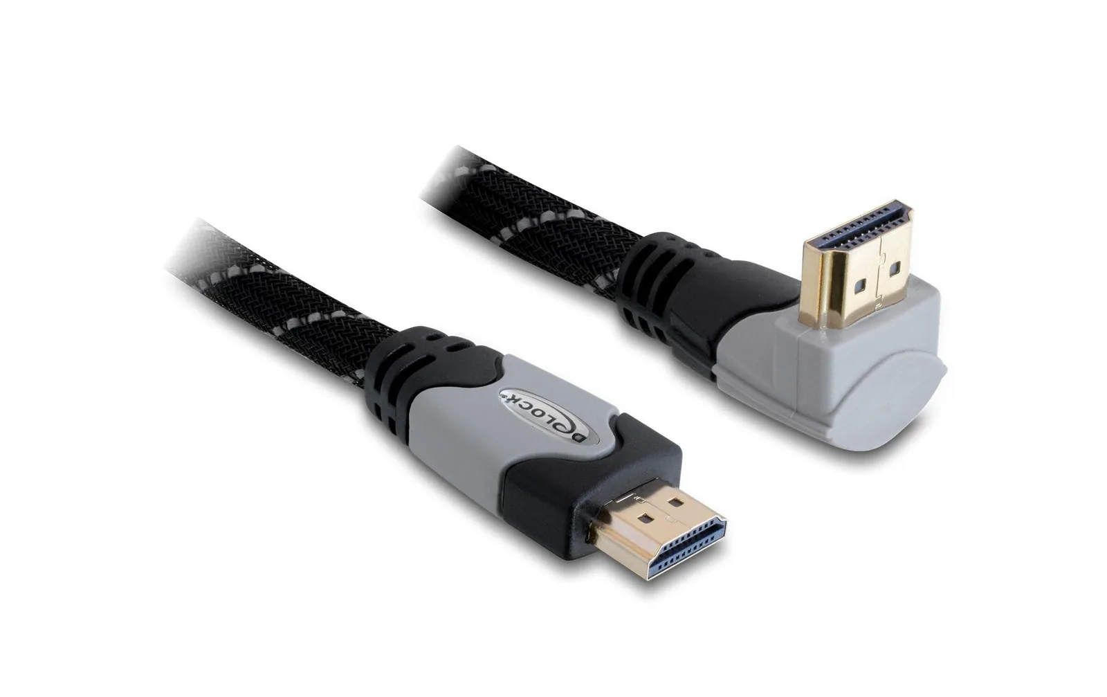 Delock Kabel gewinkelt oben HDMI - HDMI, 1 m, Grau