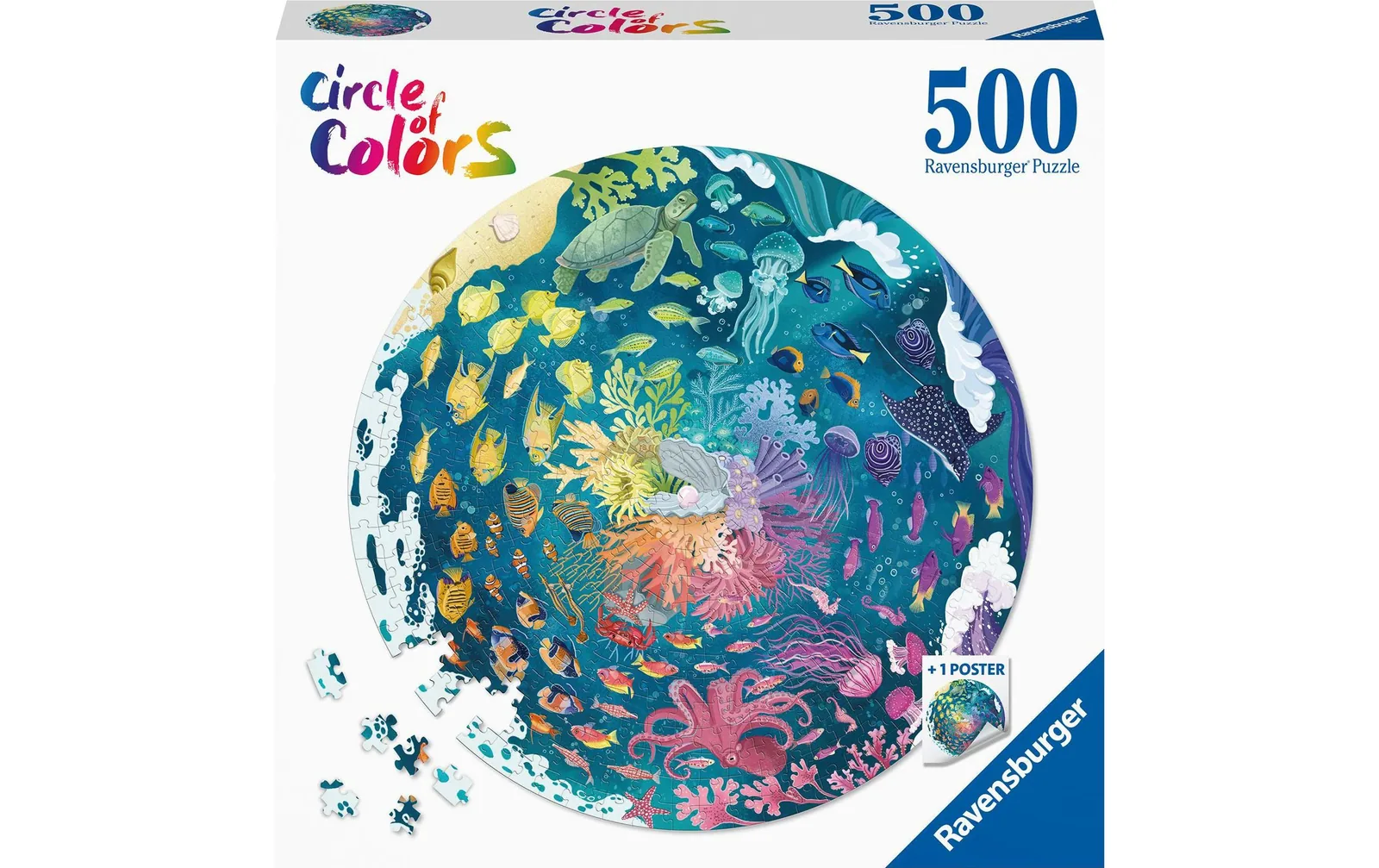 Ravensburger Puzzle Circle of Colors – Ocean 500 Teile, rund