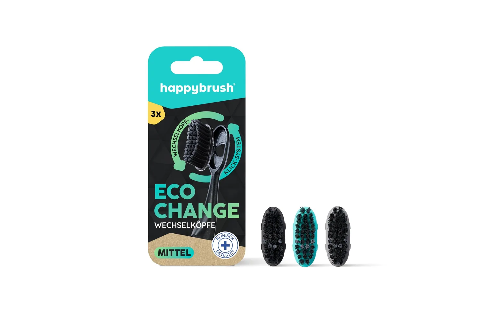 happybrush Zahnbürstenkopf Eco Change 3 Stück