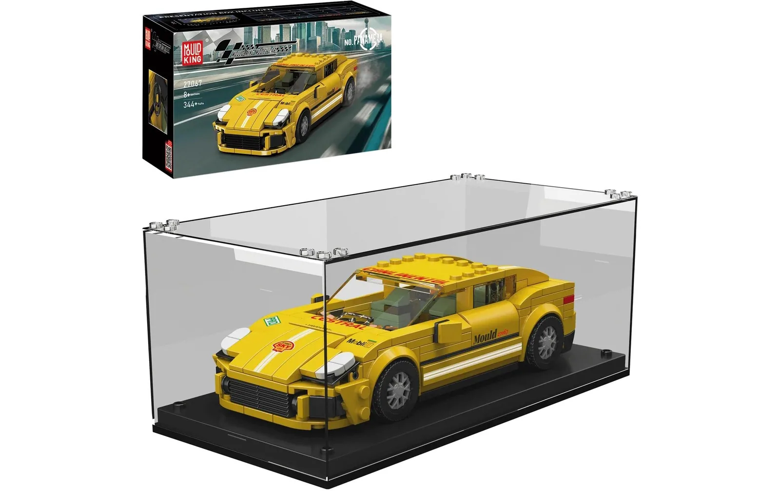 Mould King Rennwagen Panam Gelb Racing-Dekor 8-Stud-Massstab