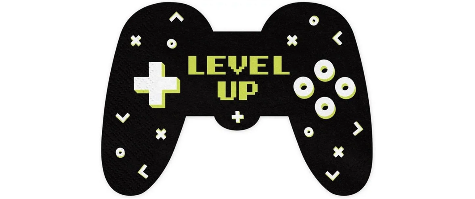 Partydeco Papierservietten Game Controller 11.5 x 16 cm, 12 Stück
