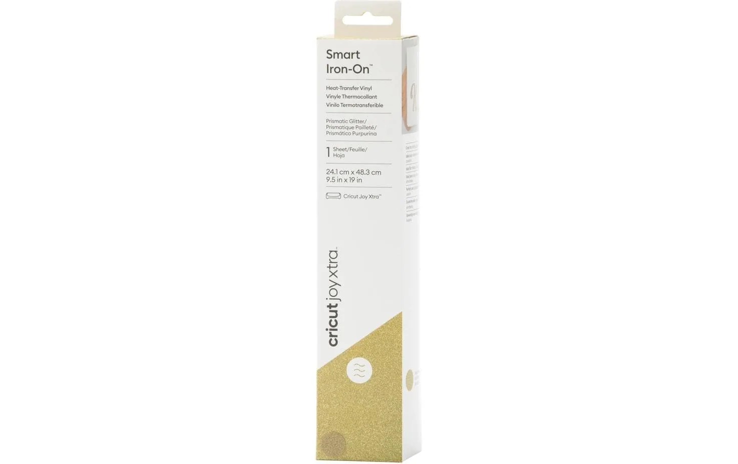 Cricut Aufbügelfolie Smart Glitter 33 x 91 cm, 1 Stück, Gold