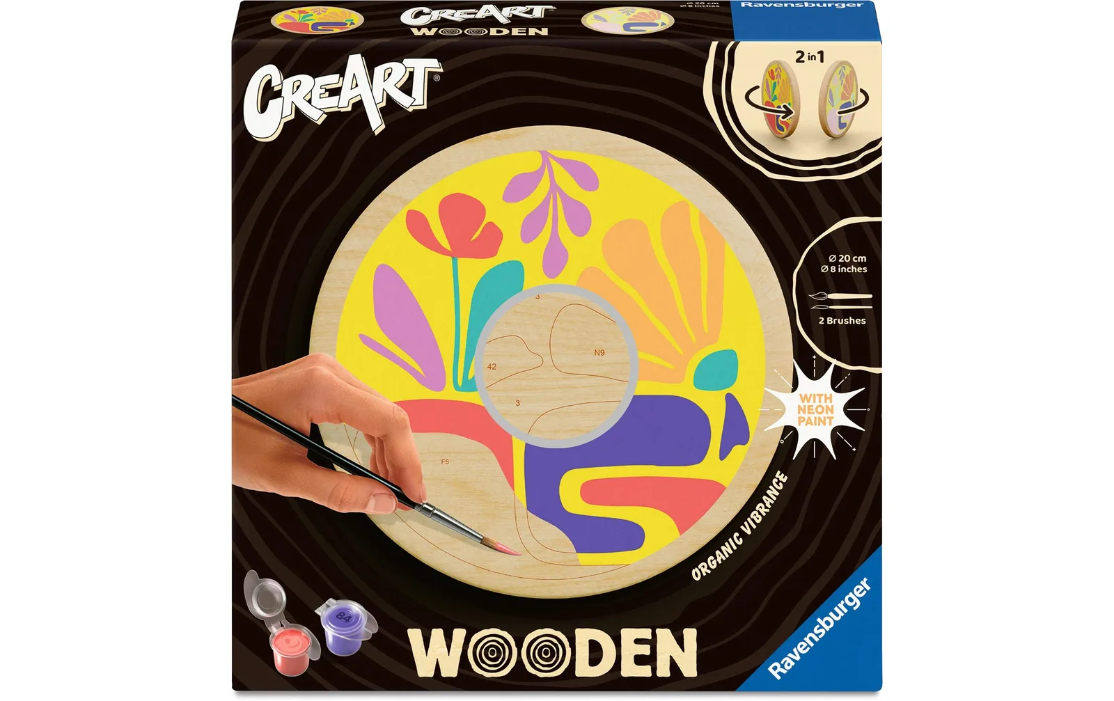 Ravensburger Malen nach Zahlen CreArt Wooden – Organische Schwingungen