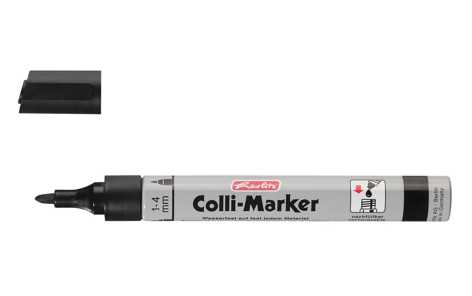 Herlitz Flipchart-Marker Colli 1-4 mm, 5 Stück, Schwarz