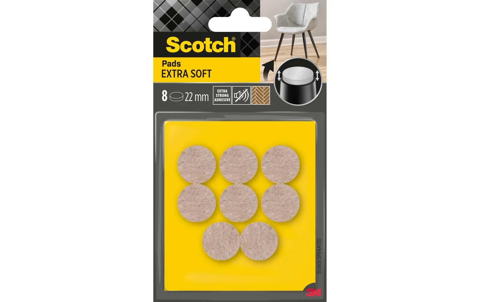 Scotch Filzgleiter Extra-Soft, Ø 22 mm, Beige, 8er Pack