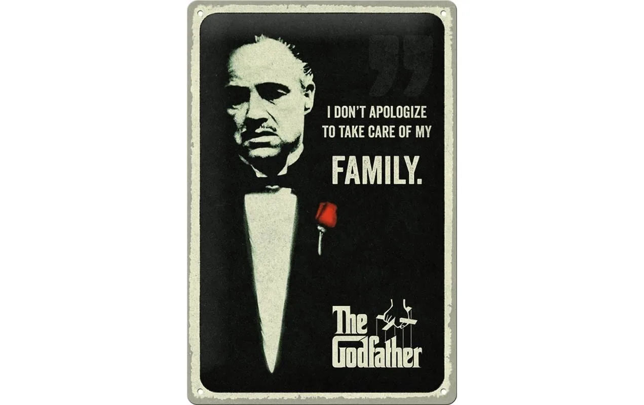 Nostalgic Art Schild The Godfather Family 20 cm x 30 cm, Metall