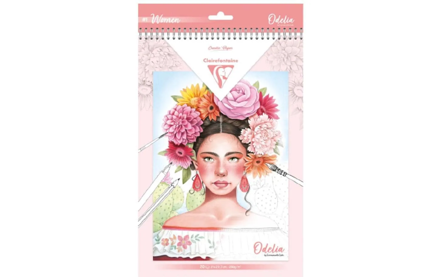 Clairefontaine Malblock Odelia Frauen A4, 20 Blatt, 6 Motive