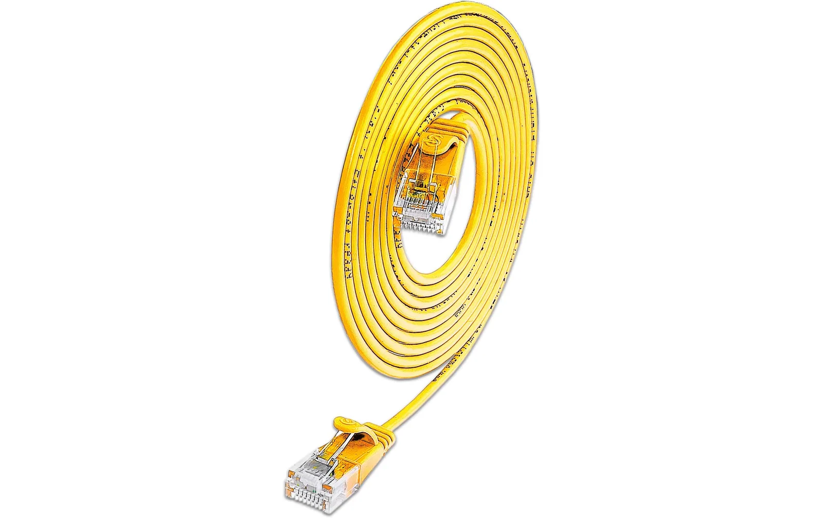 SLIM KAT6 Lightpatchkabel rund, U/UTP, Ø 2.8 mm, gelb