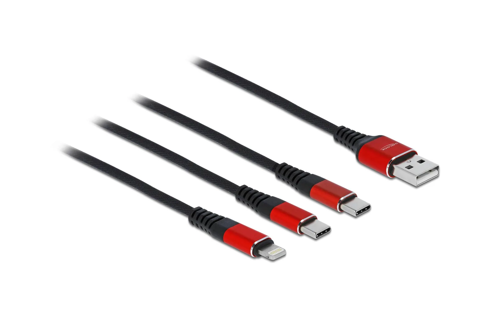 Delock USB-Ladekabel USB-A - Lightning/USB-C 1 m