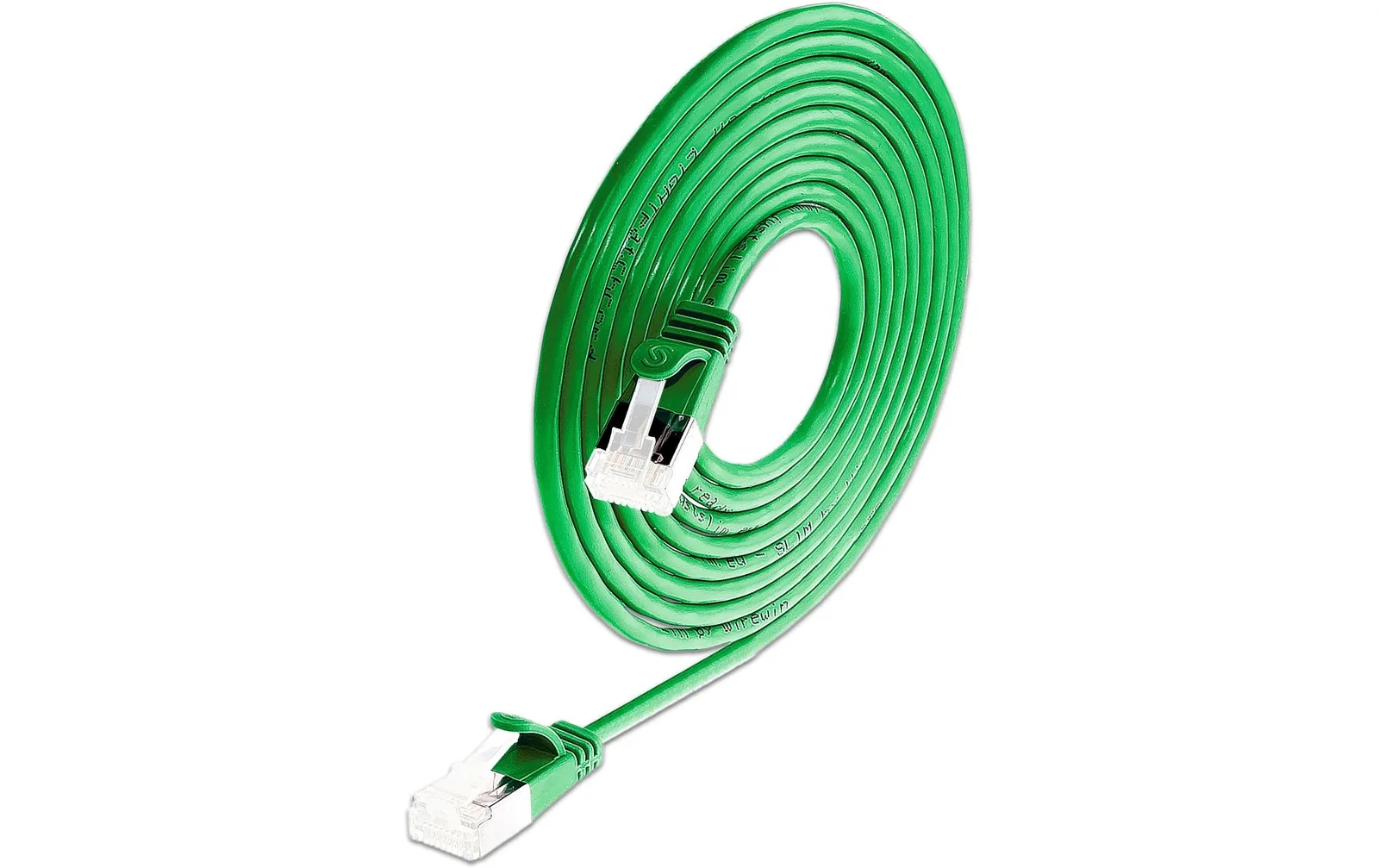 SLIM KAT6A 10 Gigabit Lightpatchkabel rund, U/FTP, Ø 3.8 mm, grün