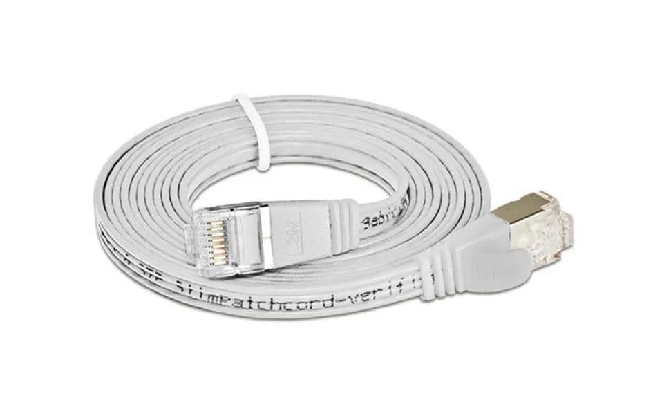 SLIM Slimpatchkabel RJ-45 - RJ-45, Cat 6, STP, 5 m, Weiss