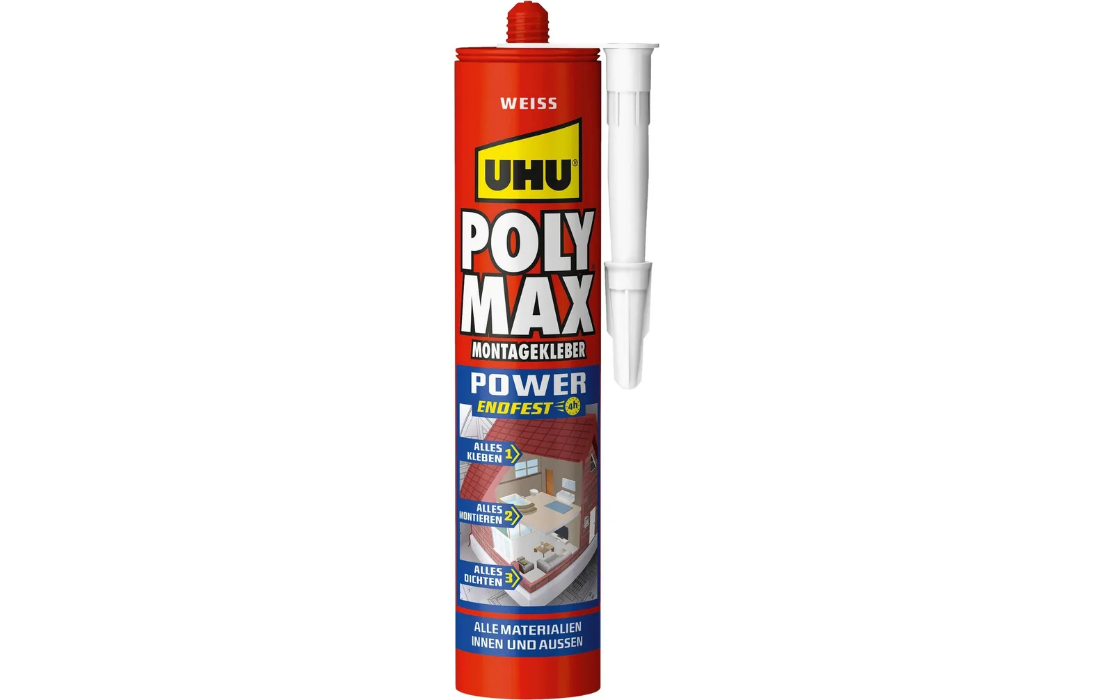 UHU Montagekleber POLY MAX POWER Weiss 425 ml, Weiss