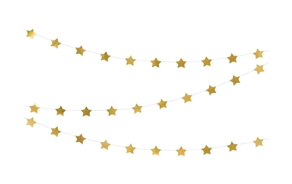 Partydeco Sternengirlande aus Folie Gold 3.6 m