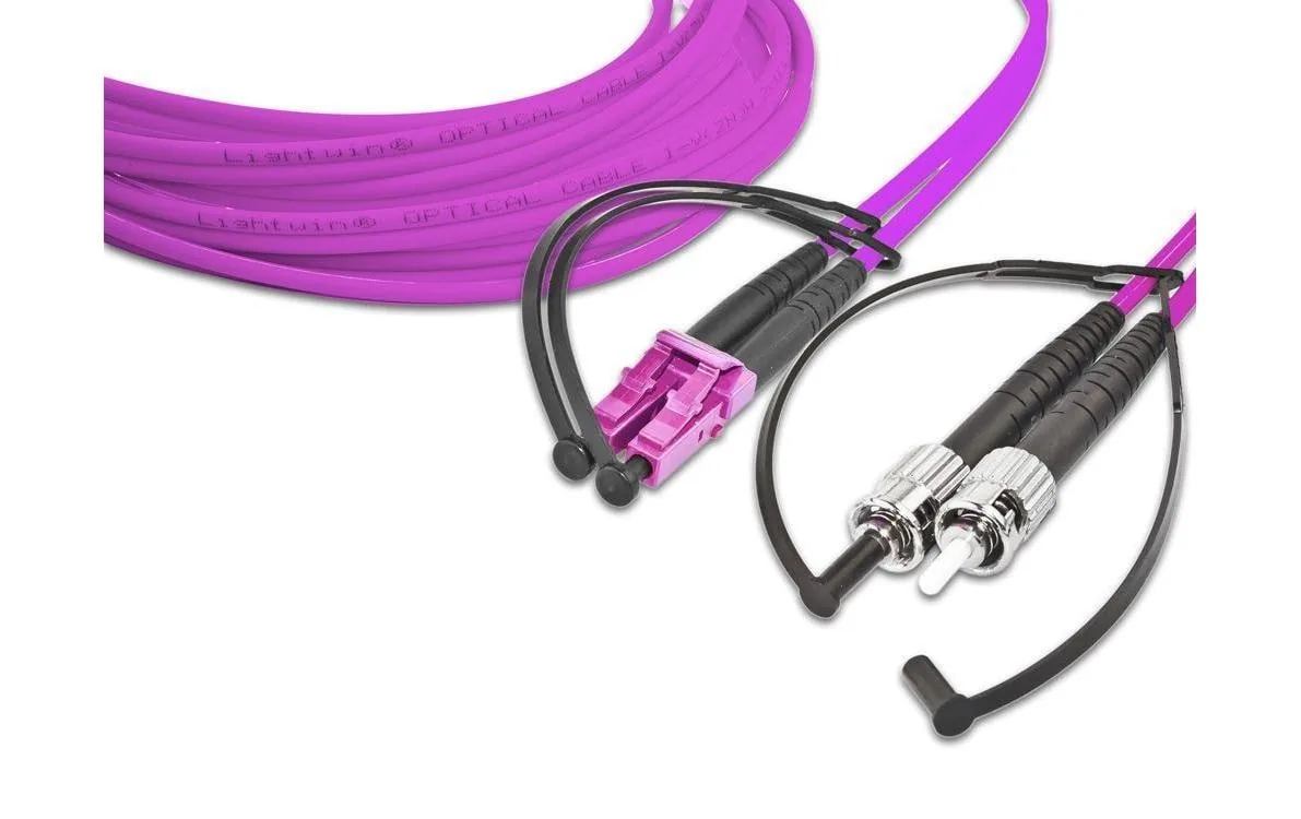 Lightwin LWL-Patchkabel Multimode LC – ST, OM4, Duplex, 1 m