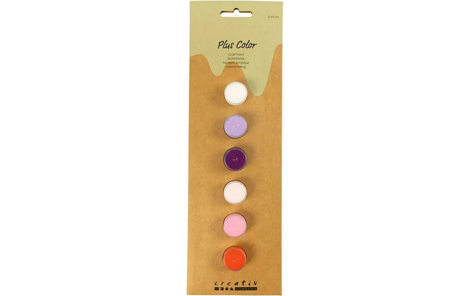 Creativ Company Acrylfarbe Hobbyfarbe Plus Color 6 x 5 ml, Lila-Pink