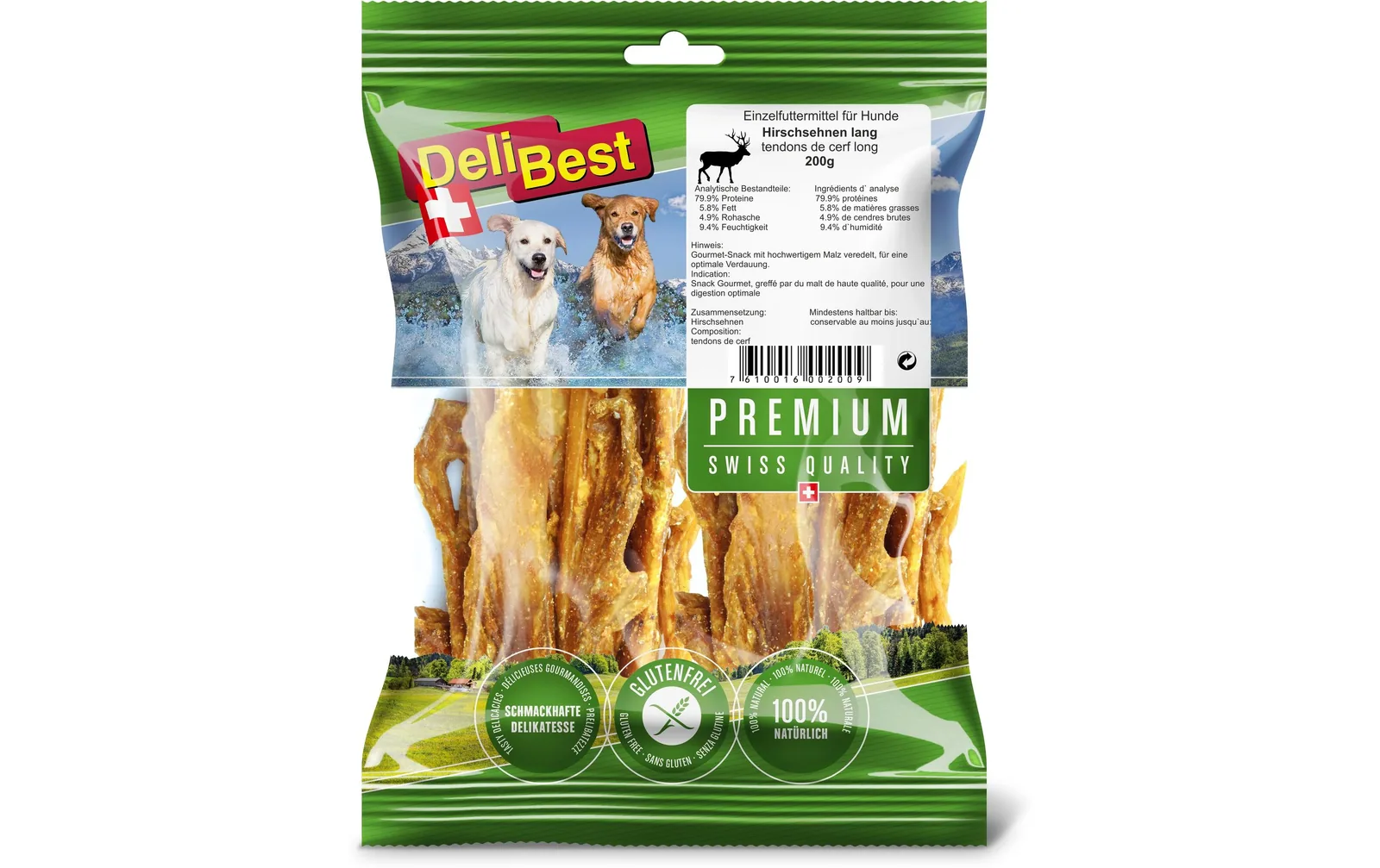DeliBest Sehnen Premium Hirsch lang, 200 g
