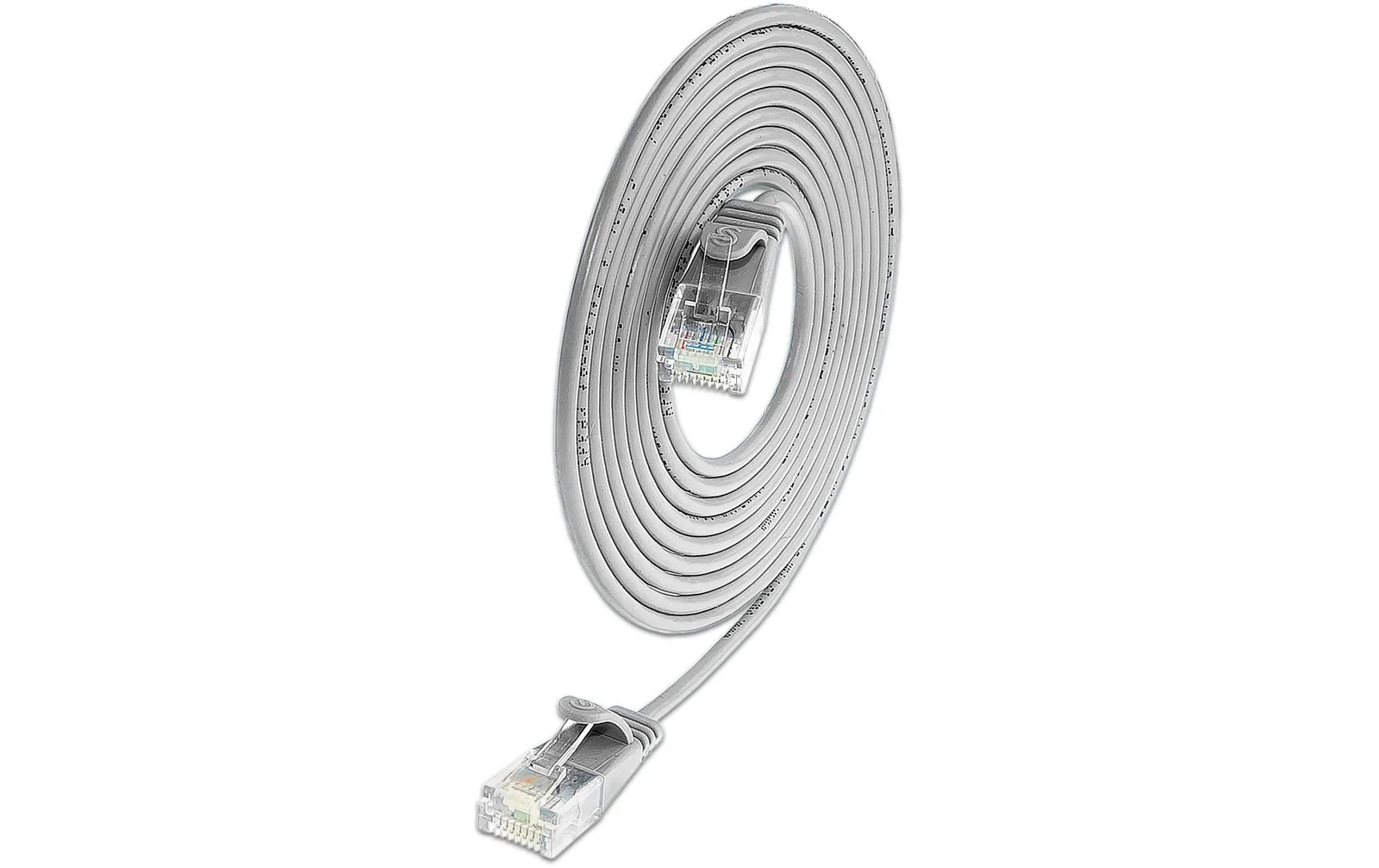 SLIM Slimpatchkabel RJ-45 - RJ-45, Cat 6A, U/UTP, 0.25 m, Grau