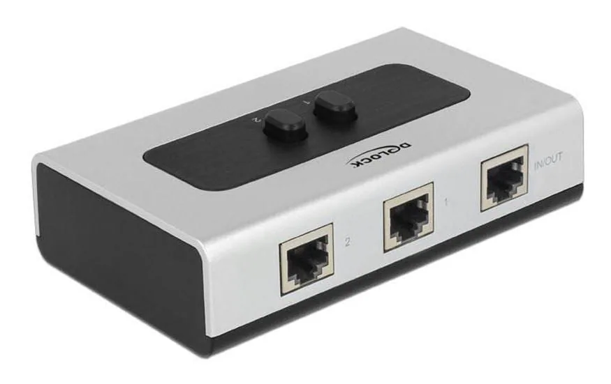Delock Switchbox RJ-45, 2 Port GbE, manuell