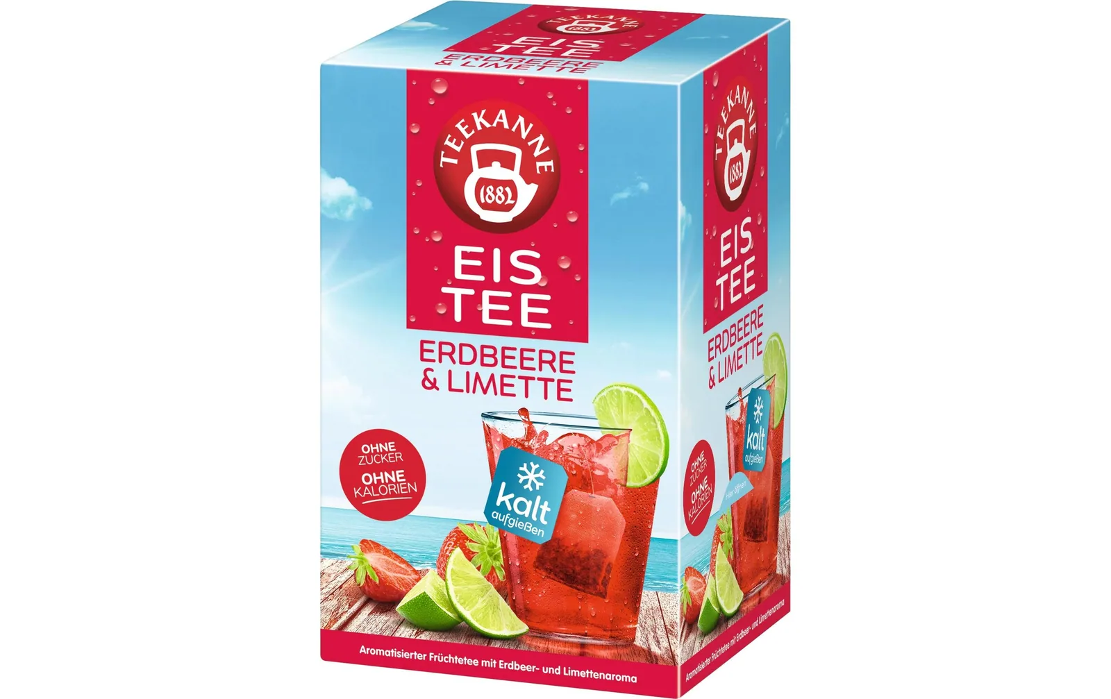 Teekanne Teebeutel Eistee Erdbeer-Limette, 18 Stück