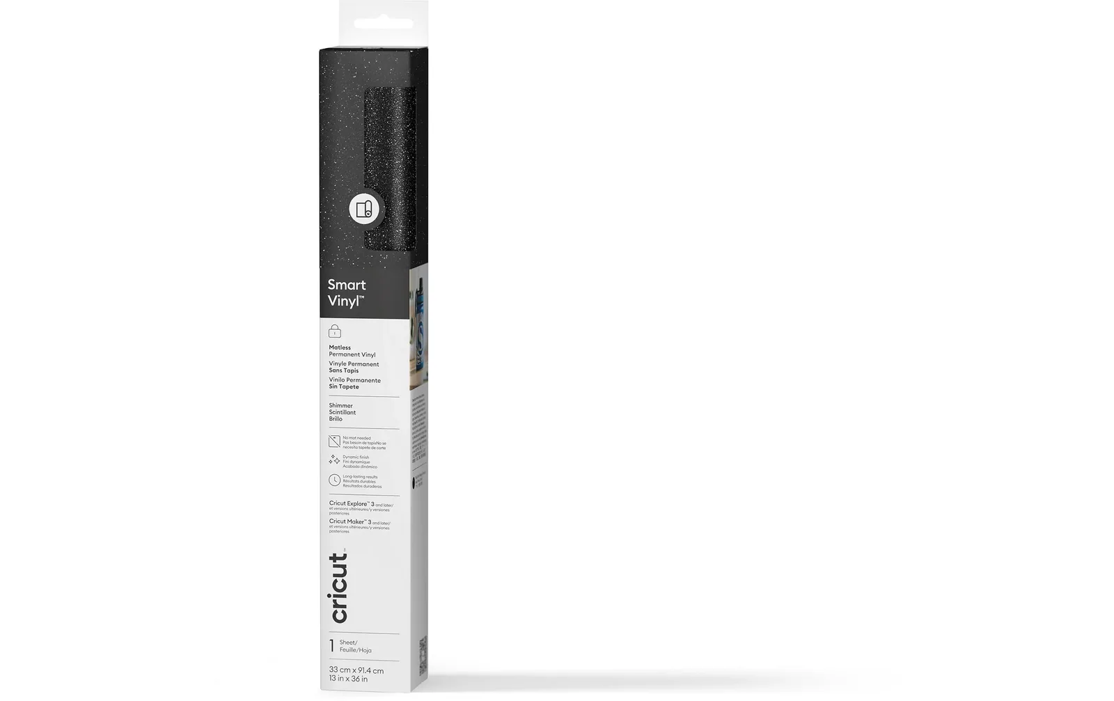 Cricut Vinylfolie Smart Permanent 33 x 91 cm, 1 Stück, Schwarz