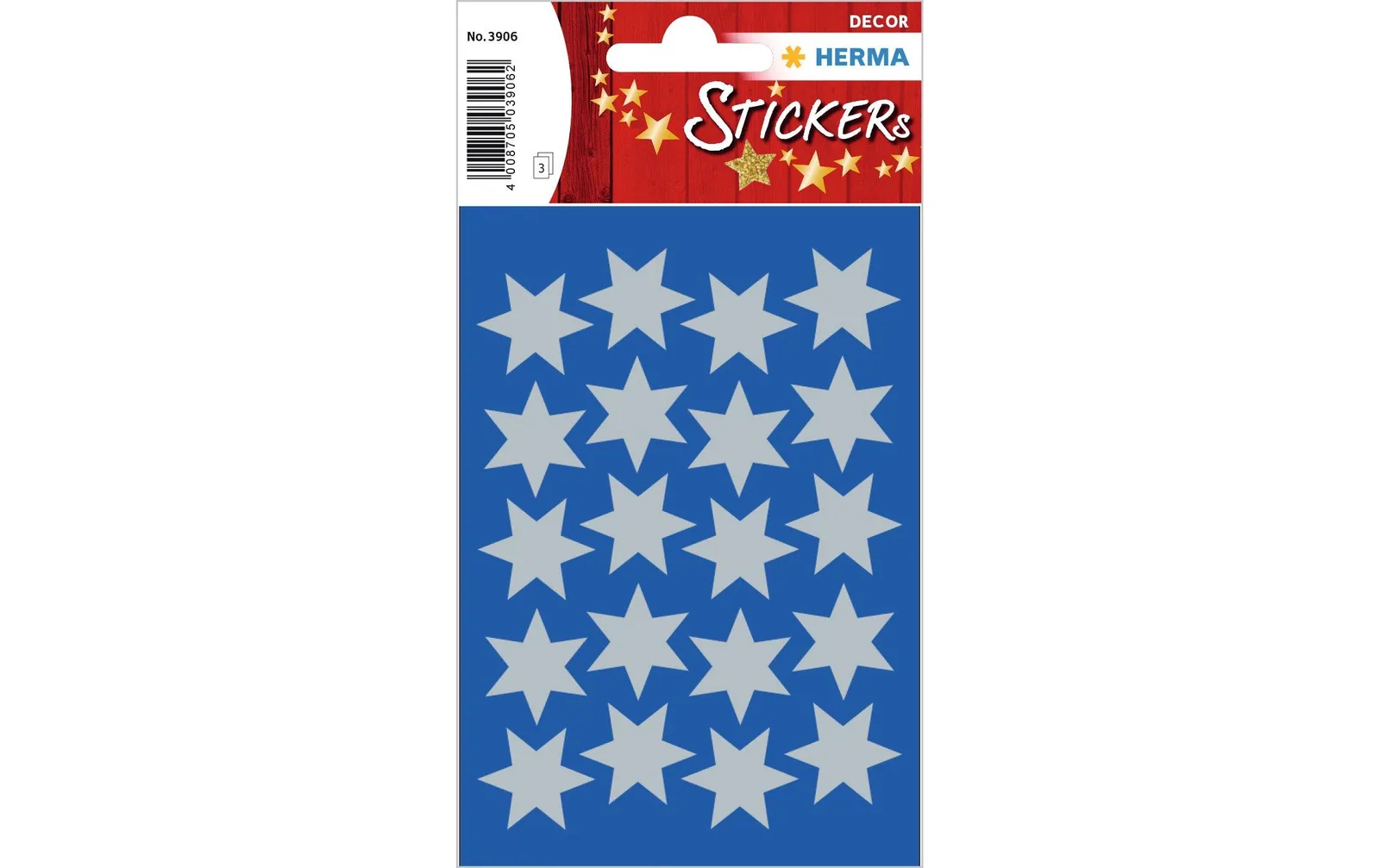 Herma Stickers Weihnachtssticker Sterne, 3 Blatt / 60 Sticker