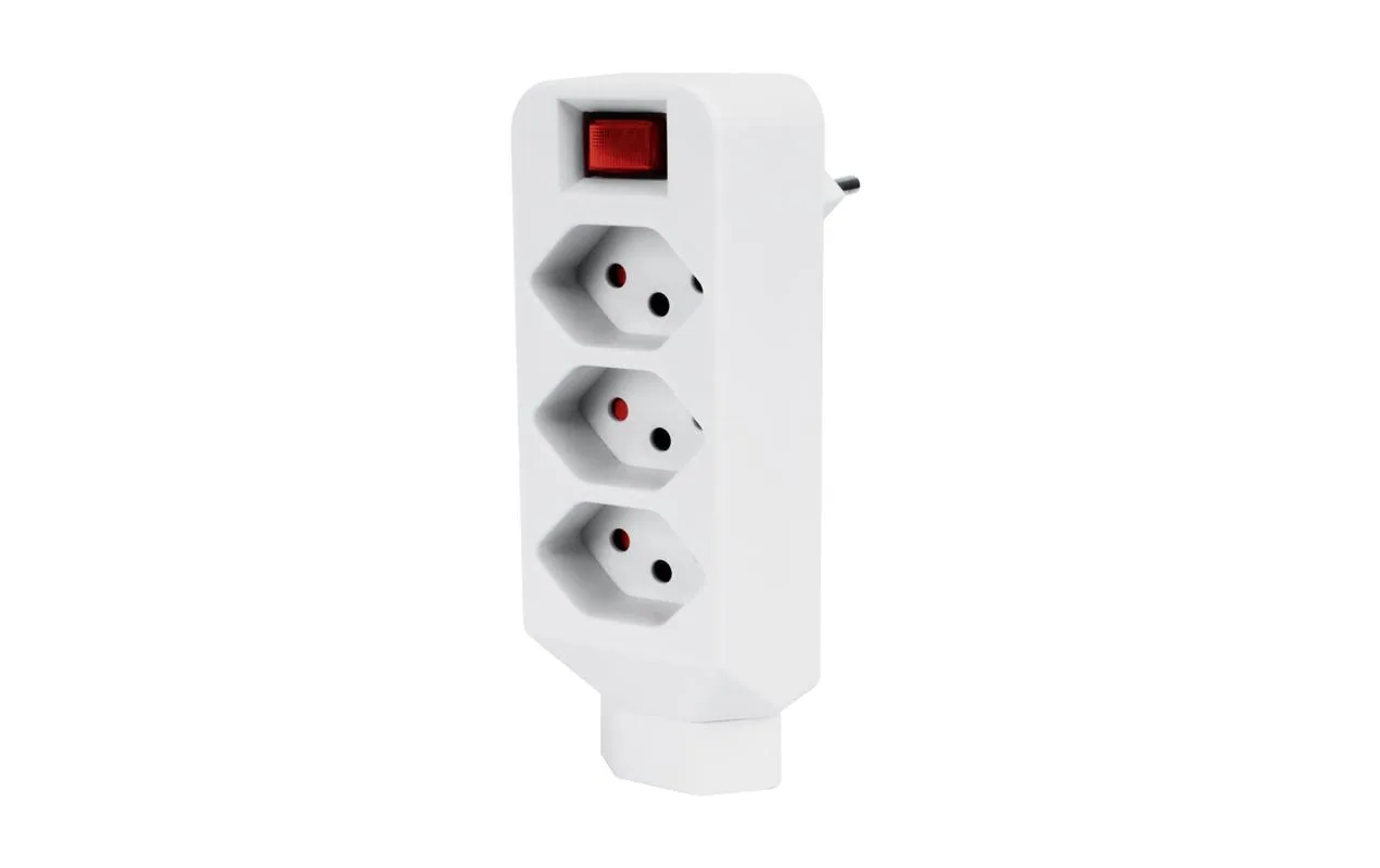 STEFFEN Mehrfachadapter 3 + 1x T13, Schalter, Weiss