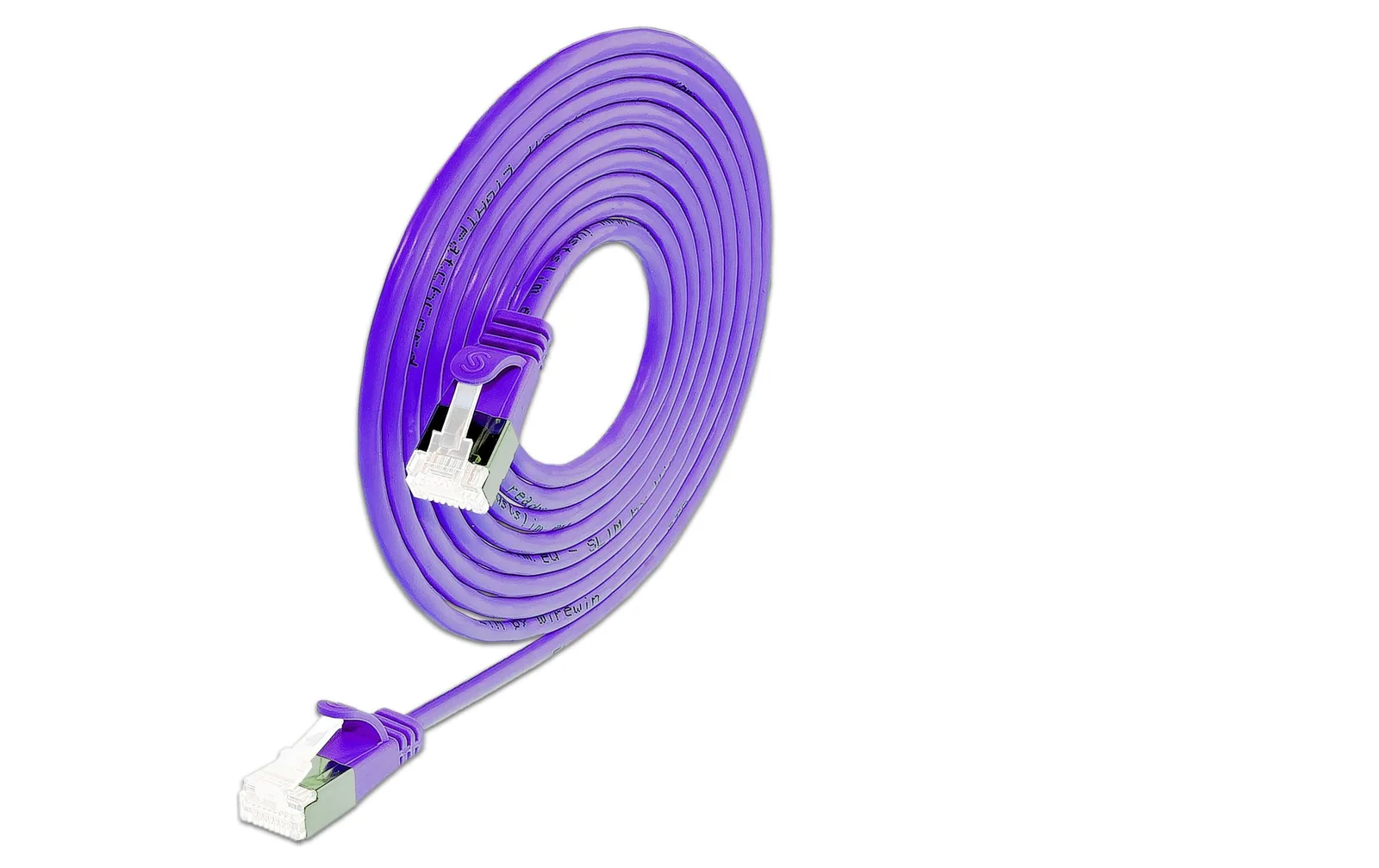 SLIM KAT6A 10 Gigabit Lightpatchkabel rund,U/FTP, Ø 3.8 mm,violet