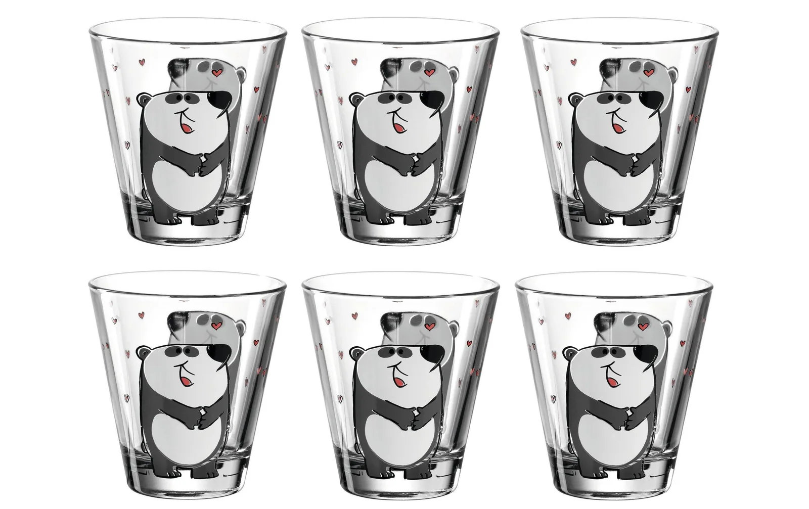 LEONARDO Kindertrinkglas Bambini Panda, 6-teilig