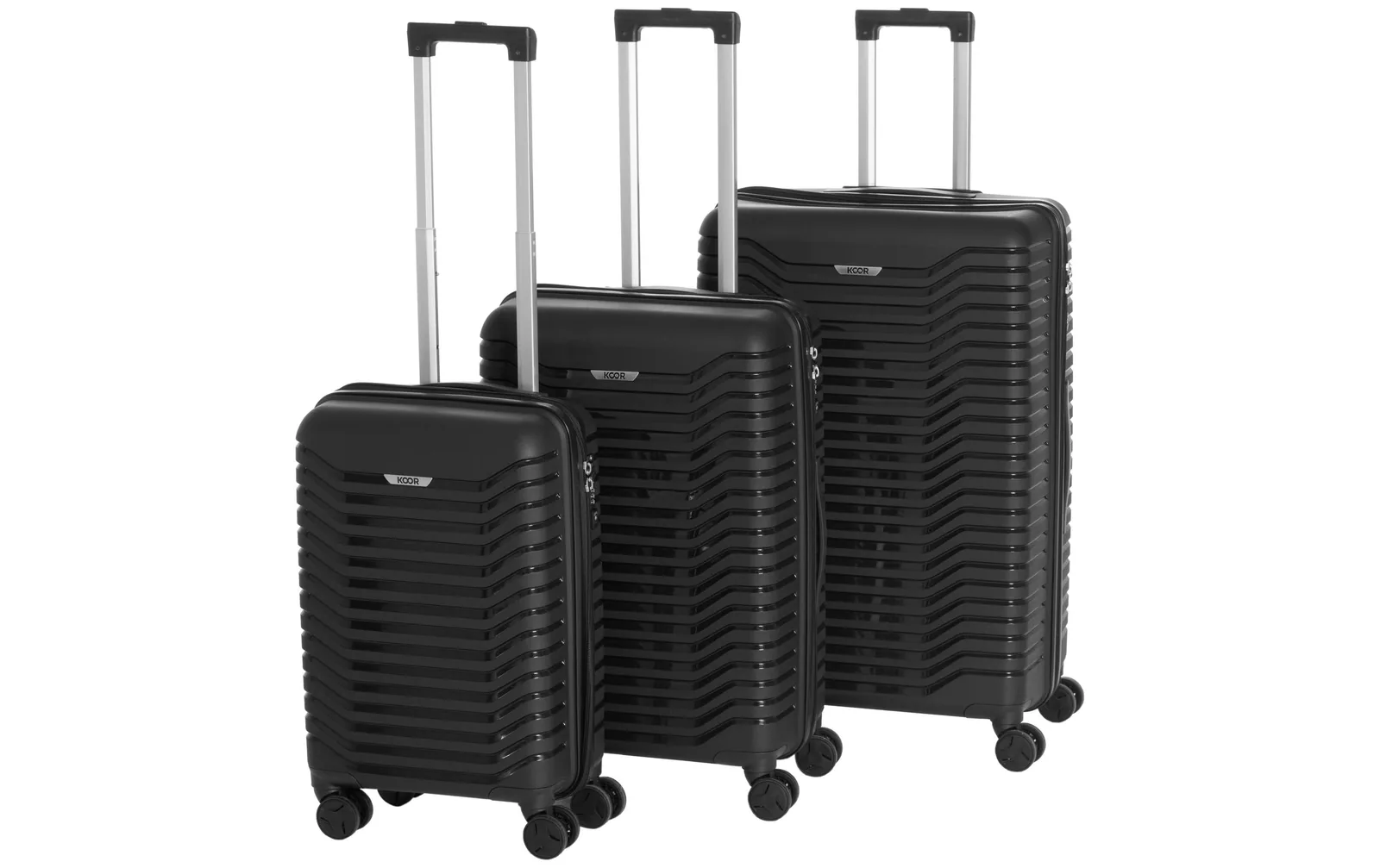 KOOR Reisekofferset Manila 3-teilig, Schwarz