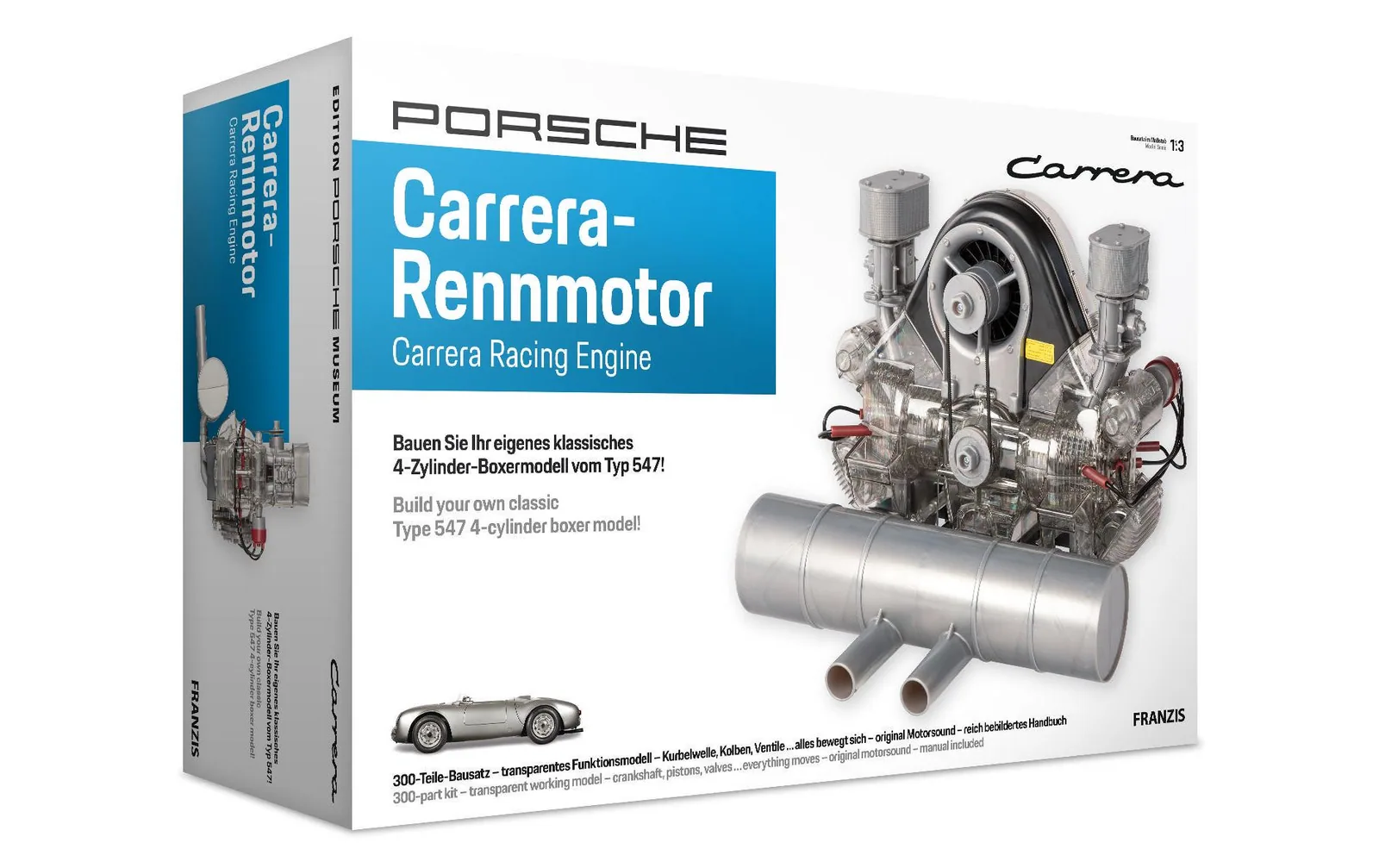 Franzis Bausatz Porsche Carrera-Rennmotor Typ 547 1:3, DE/EN