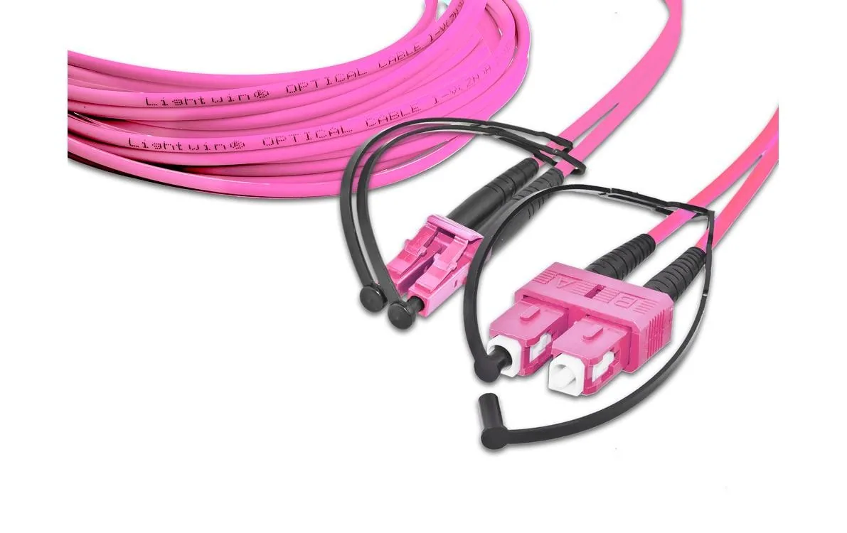 Lightwin LWL-Patchkabel Multimode LC – SC, OM4, Duplex, 1.5 m