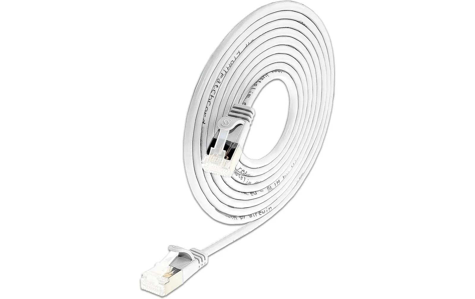 SLIM KAT6A 10 Gigabit Lightpatchkabel rund, U/FTP, Ø 3.8 mm,weiss