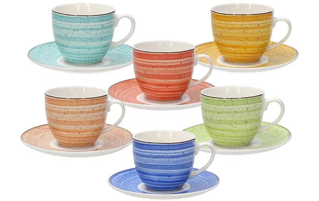 Tognana Tognana Kaffeetassen-Set Kaleido 200 ml, 6 Stück, Mehrfarbig
