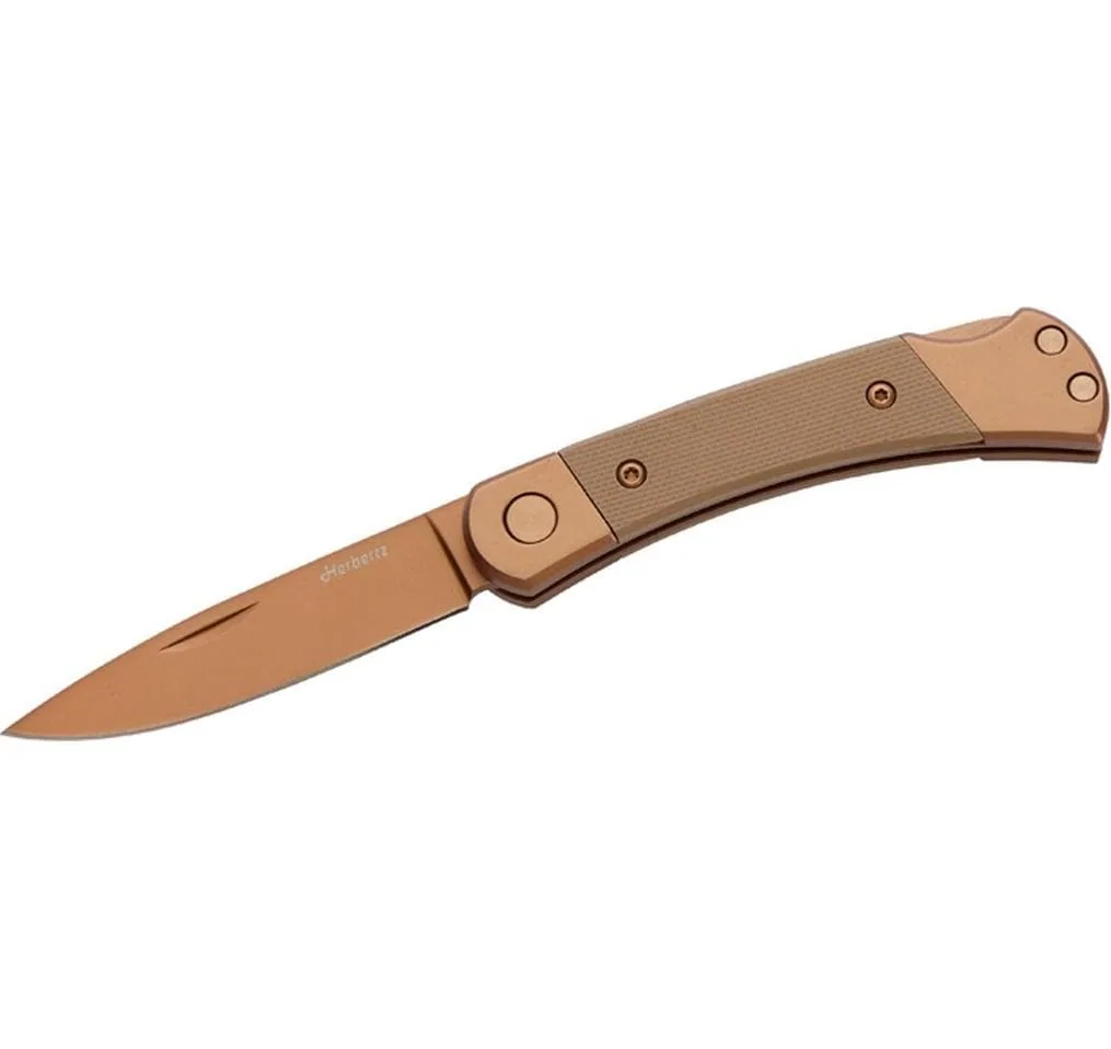 Herbertz Taschenmesser Titanbeschichtung Rosengold D2, Small, Sand