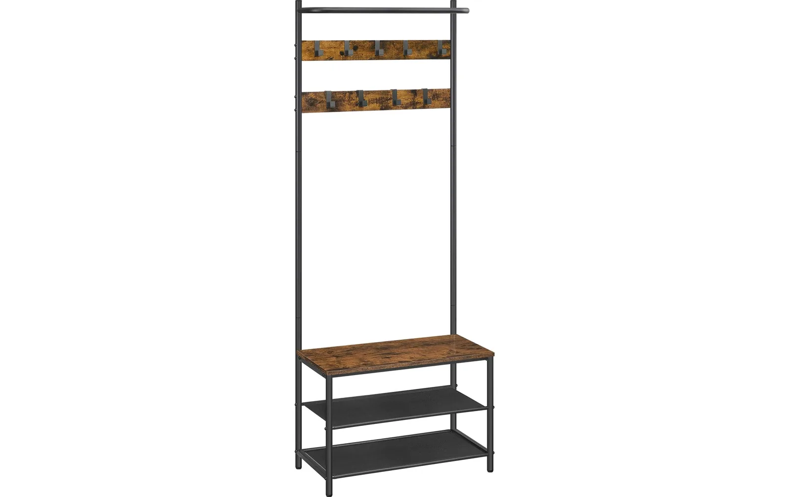 VASAGLE Garderobe 32.2 x 64 x 180 cm, Schwarz/Braun