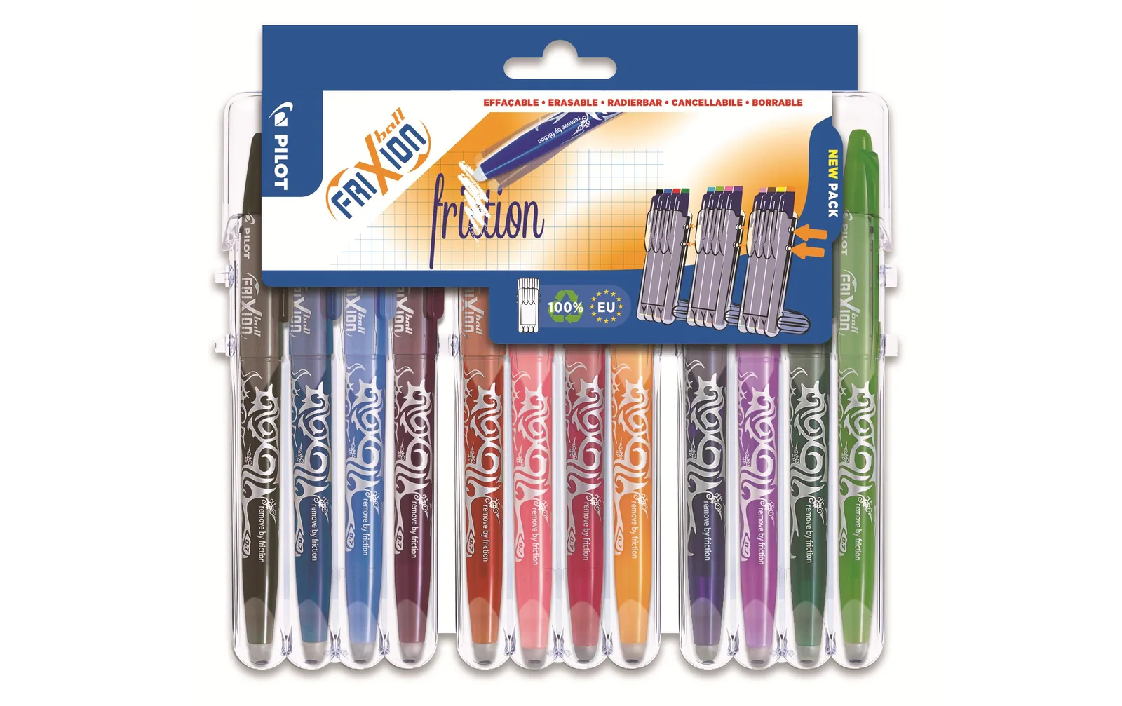 Pilot Rollerball FriXion ball Set2Go 0.7 mm, Mehrfarbig, 12 Stück