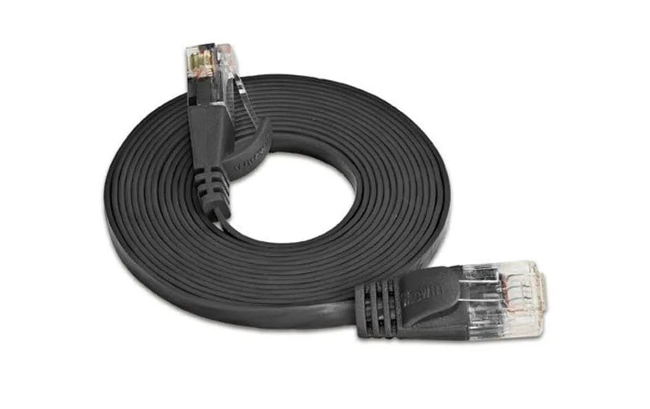 SLIM Slimpatchkabel RJ-45 - RJ-45, Cat 6, UTP, 15 m, Schwarz